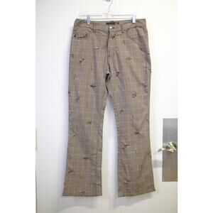 00's Just Cavalli Plaid Distress Straight-Leg-Pant